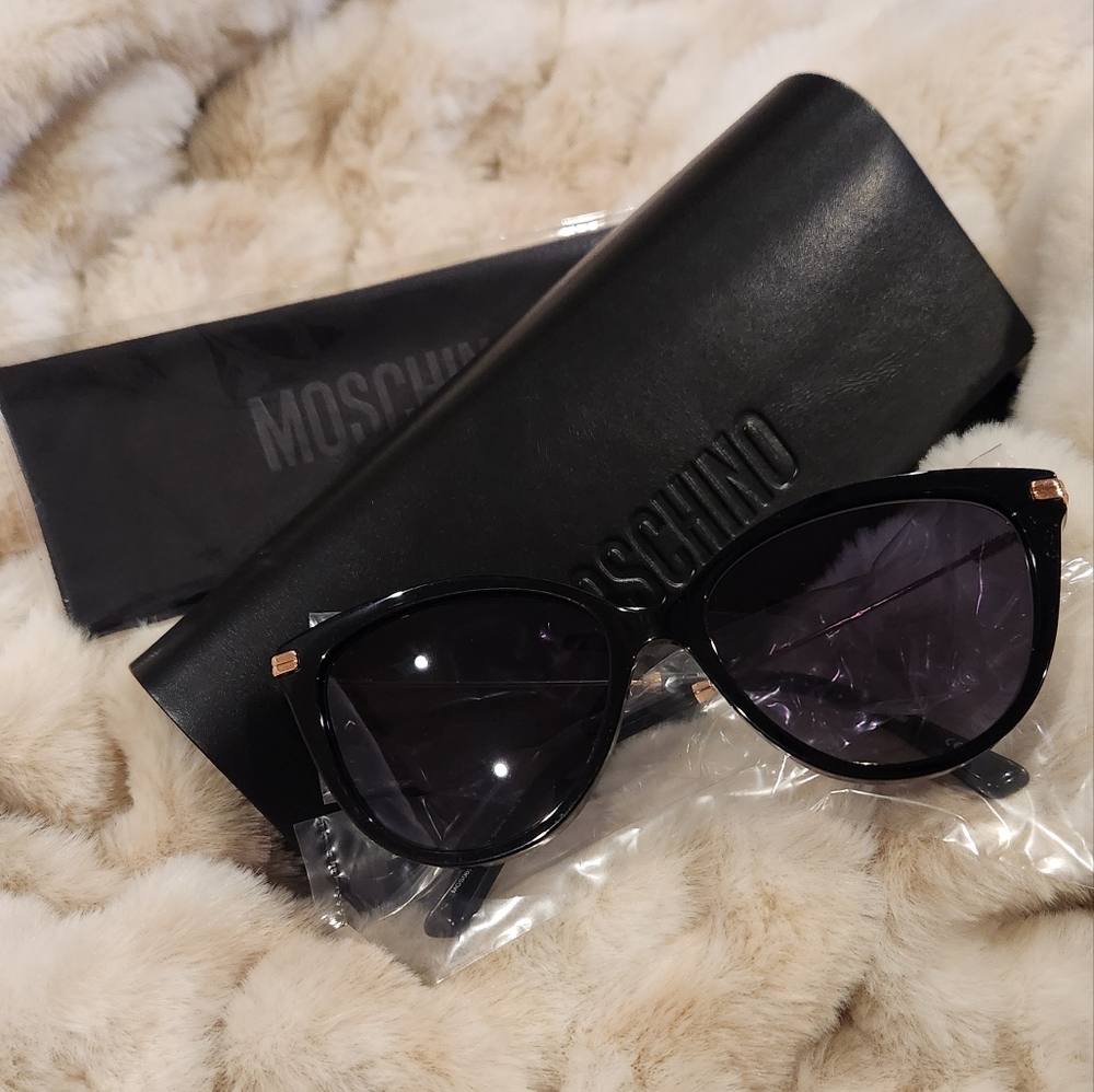 MOSCHINO- MOS069/S SUNGLASSES BLACK / GREY WOMEN'S - Picture 8 of 9